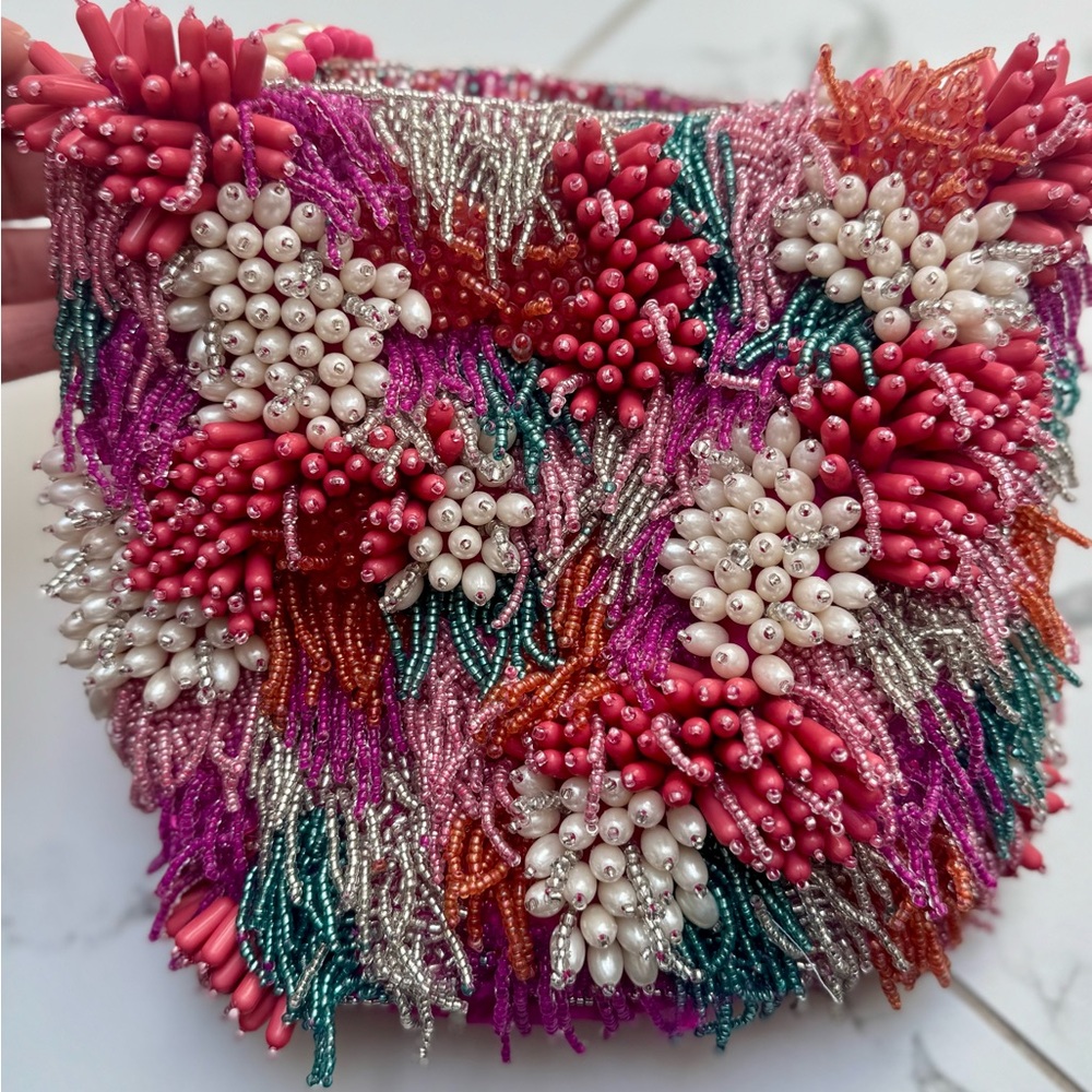 Viral TikTok Beaded Bag Multicolor Handbag NWT